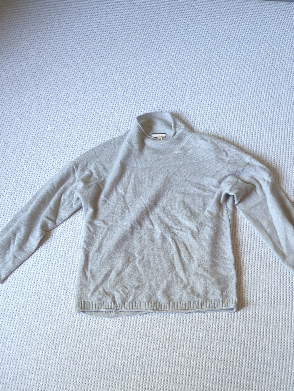 J. Crew Cashmere Light Gray Turtleneck Sweater